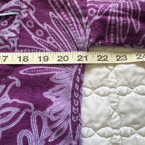 Ted Baker Purple Paisley Long Sleeve Button Pajama Top Shirt Dress Size Medium - Picture 11 of 13